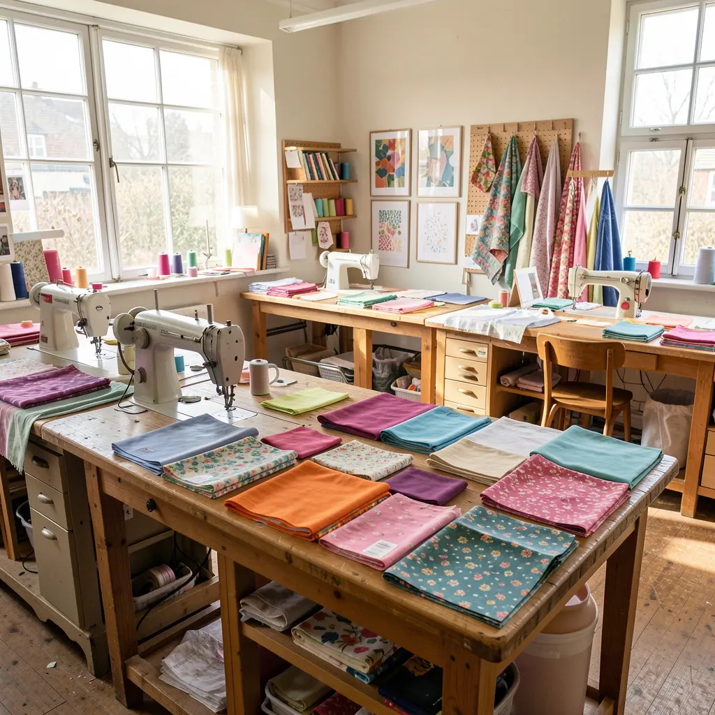 Our textile workshop workspace